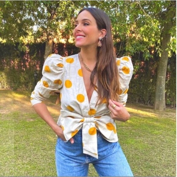 Zara Polka Dot Bow Shirt Blogger’s Fav Size XS NEW WITH TAG! - Picture 13 of 14